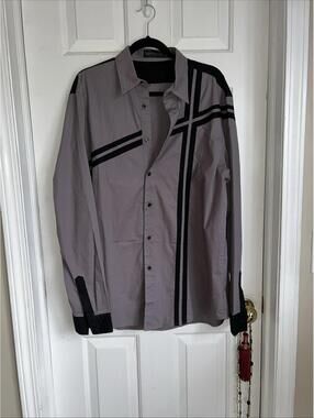 Sportrendy Men's Casual Long Sleeve Gray Size XL